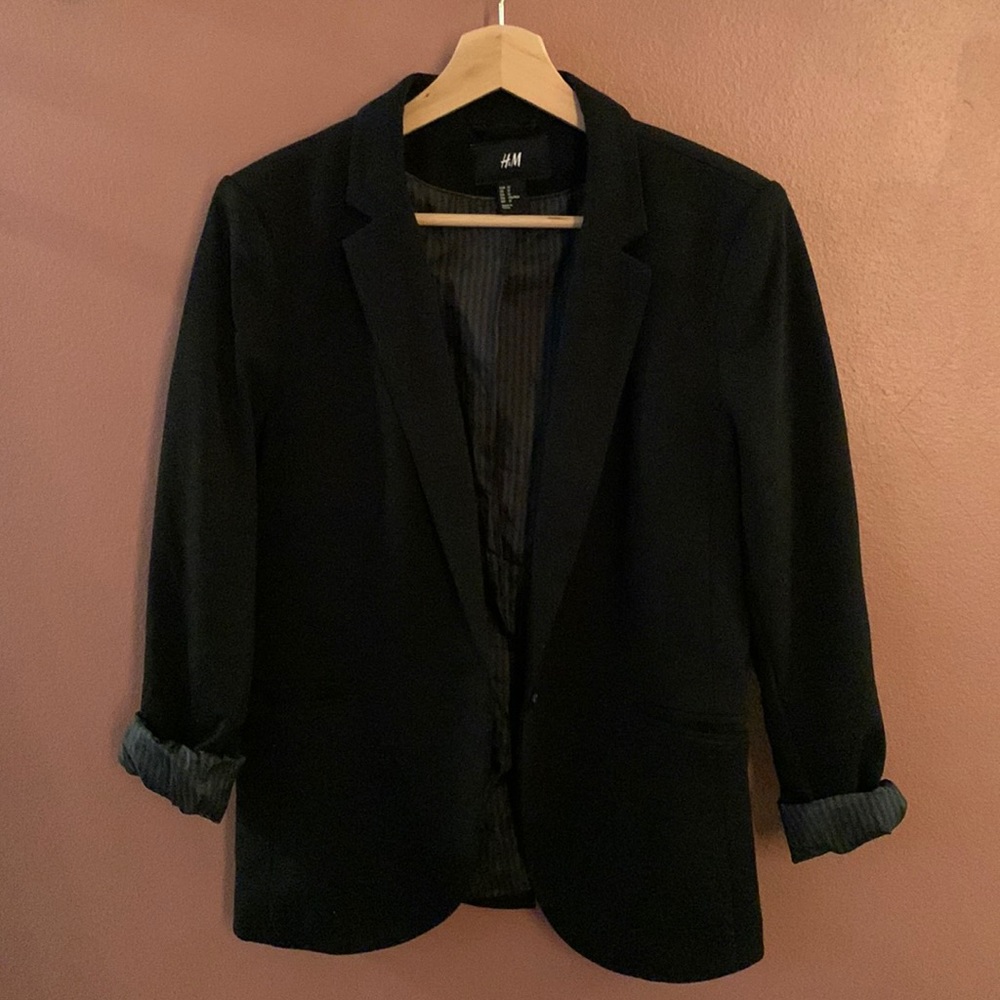 h&m black blazer sz 12